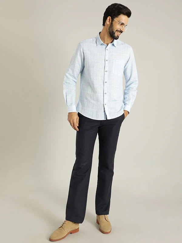 Indian Terrain Men All Over Print Blue Shirt